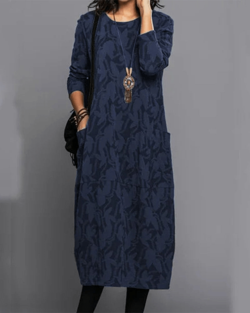Thalia – Textured Pocket Midi Dress
