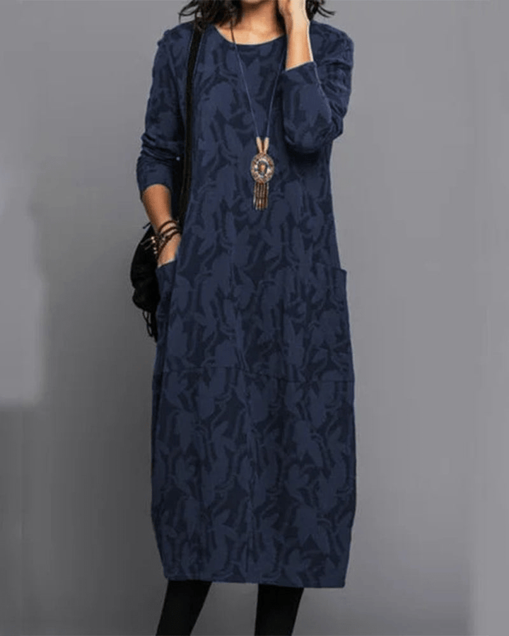 Thalia – Textured Pocket Midi Dress