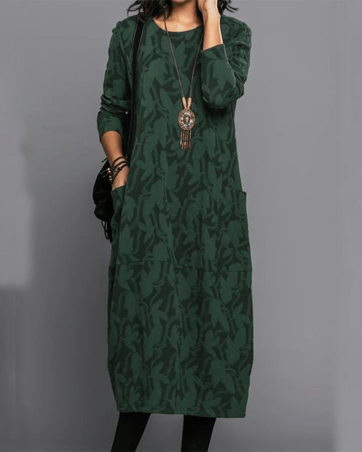 Thalia – Textured Pocket Midi Dress