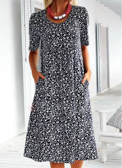 Hailee – Floral Pocket Midi Dress