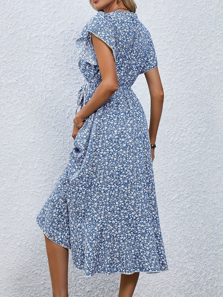 Ellen – Floral Wrap Midi Dress