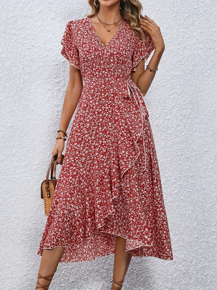 Ellen – Floral Wrap Midi Dress