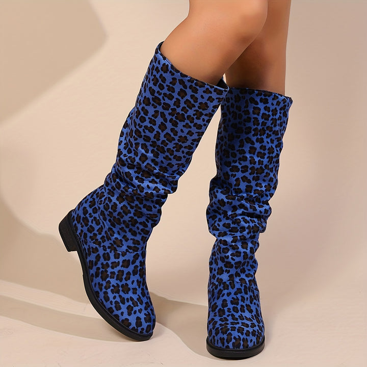 Aria - Leopard Print Mid-Calf Boots