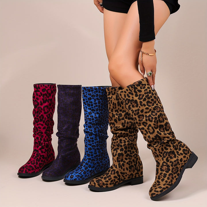 Aria - Leopard Print Mid-Calf Boots