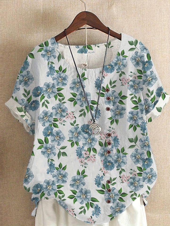 Sienna – Floral Button Detail Blouse