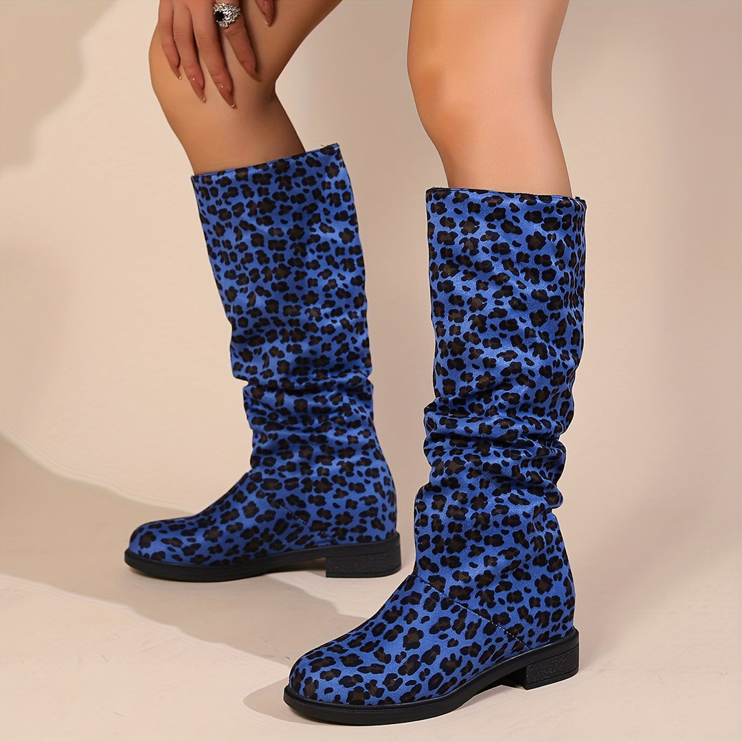 Aria - Leopard Print Mid-Calf Boots