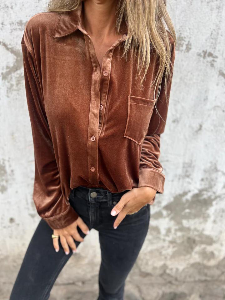 Kaya - Elegant Velvet Blouse